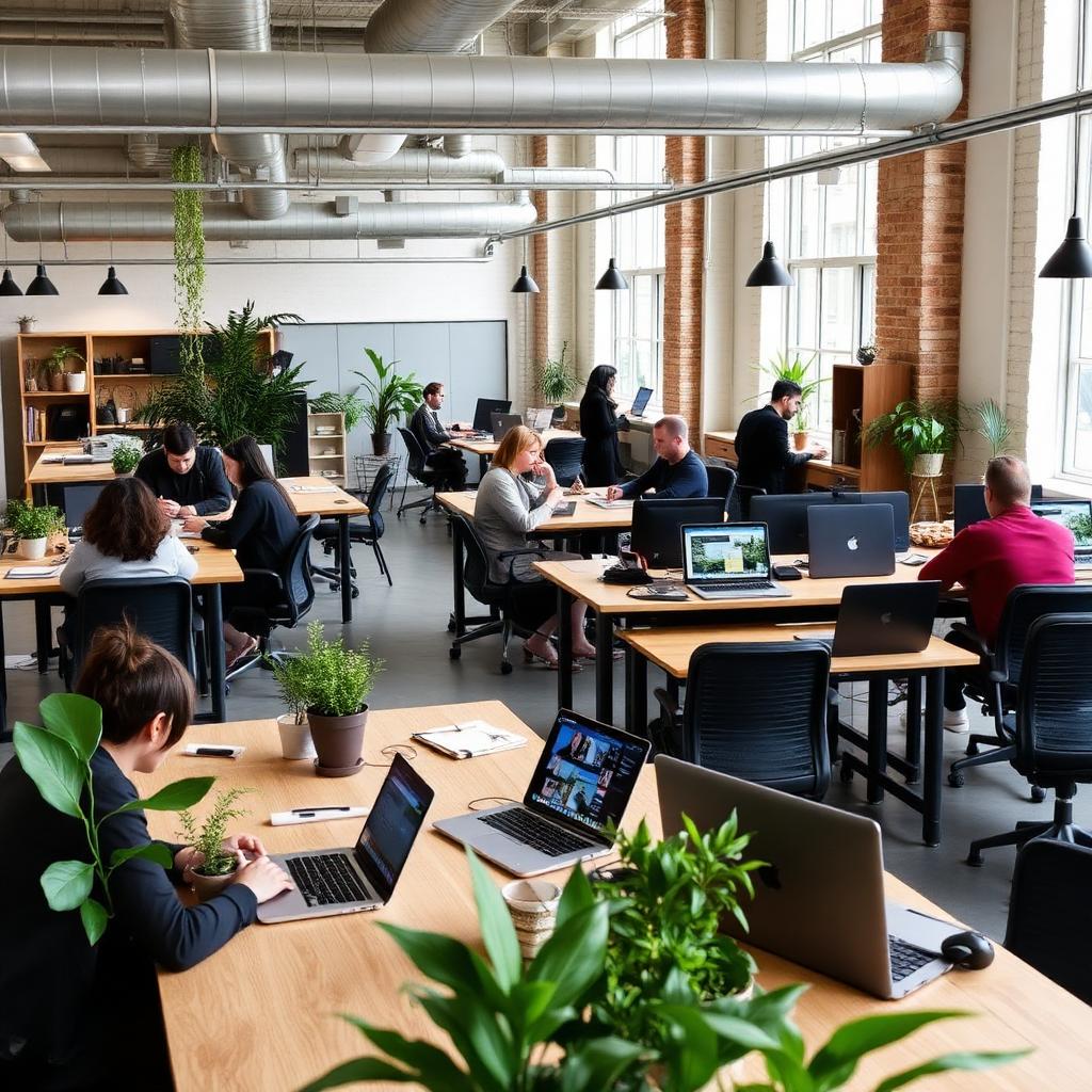 Espaço de coworking com atendimento automatizado por IA