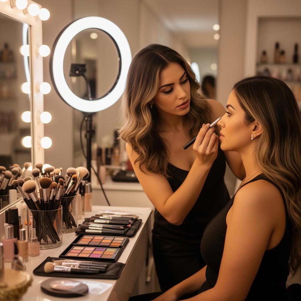 Maquiadora profissional com atendimento por IA